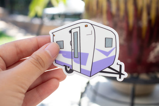 1960's Cardinal Travel Trailer Sticker - Lavender Purple