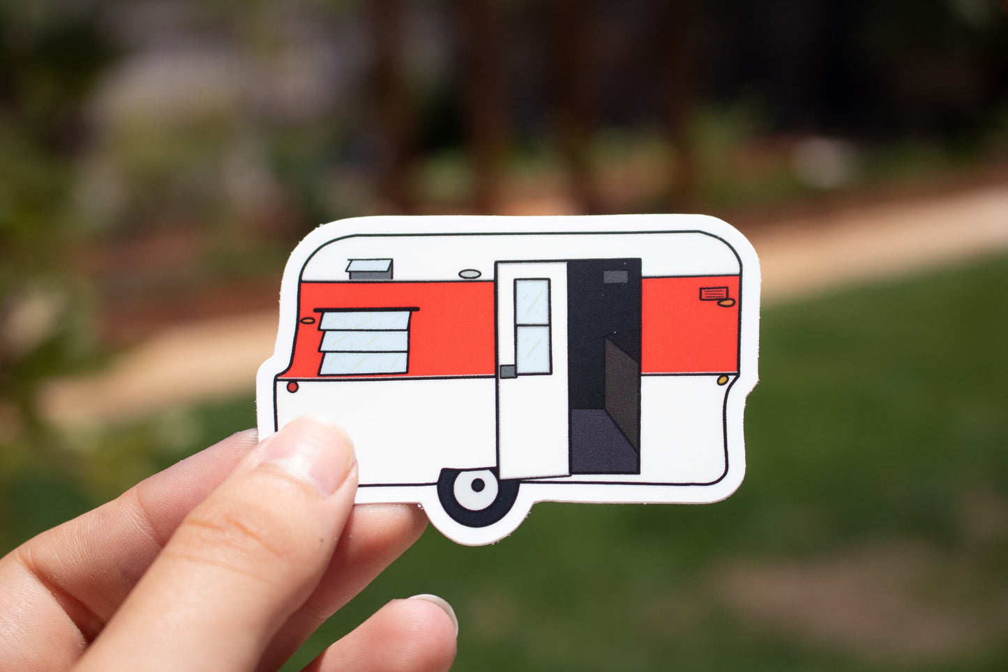 Vintage Trailer Sticker - 1964 Red Nomad Travel Trailer
