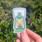 Vintage Camping Lantern Sticker- Mint Green