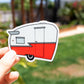 Red Shasta trailer sticker