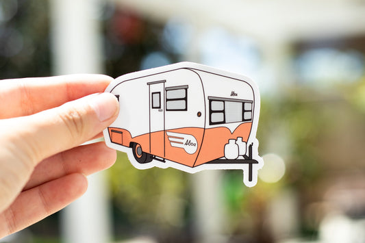 1960's Aljoa Travel Trailer Sticker - Creamsicle Orange