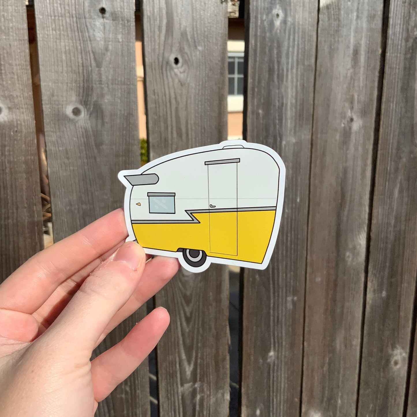 1960's Shasta Travel Trailer Sticker/Magnet - Sunshine Yellow