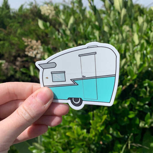 1960's Shasta Travel Trailer Sticker/Magnet - Turquoise Blue