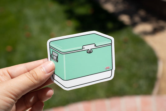 Vintage Hard Side Ice Chest Sticker - Light Green