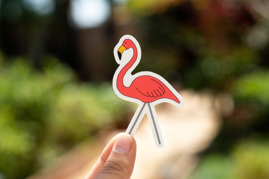 Vintage Camping Gear Sticker/Magnet - Retro Plastic Lawn Flamingo