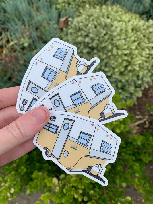 1970's Vintage Shasta 1400 Travel Trailer Sticker - Pale Yellow