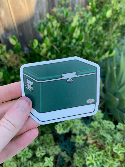Vintage Hard Side Ice Chest Sticker - Forest Green