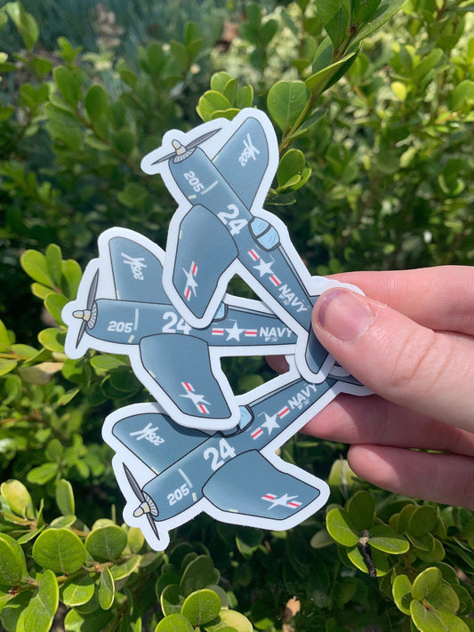 WWII Vought F4U Corsair Airplane Sticker
