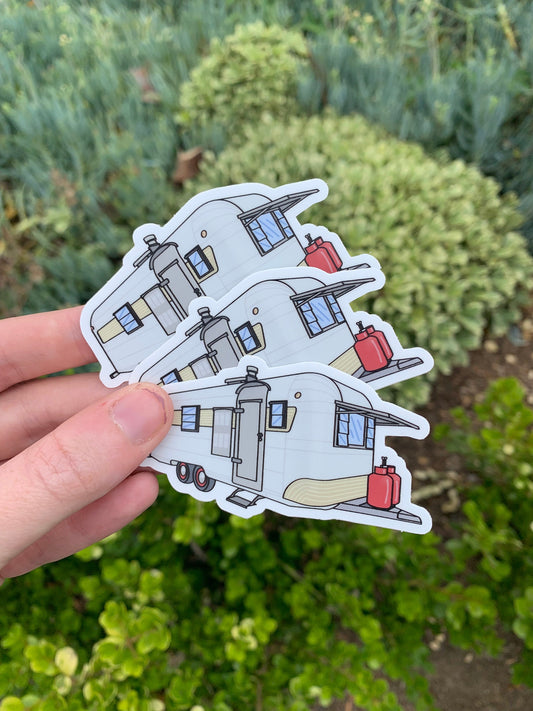 Vintage Trailer Sticker - 1960's Silver Streak with Red Tanks