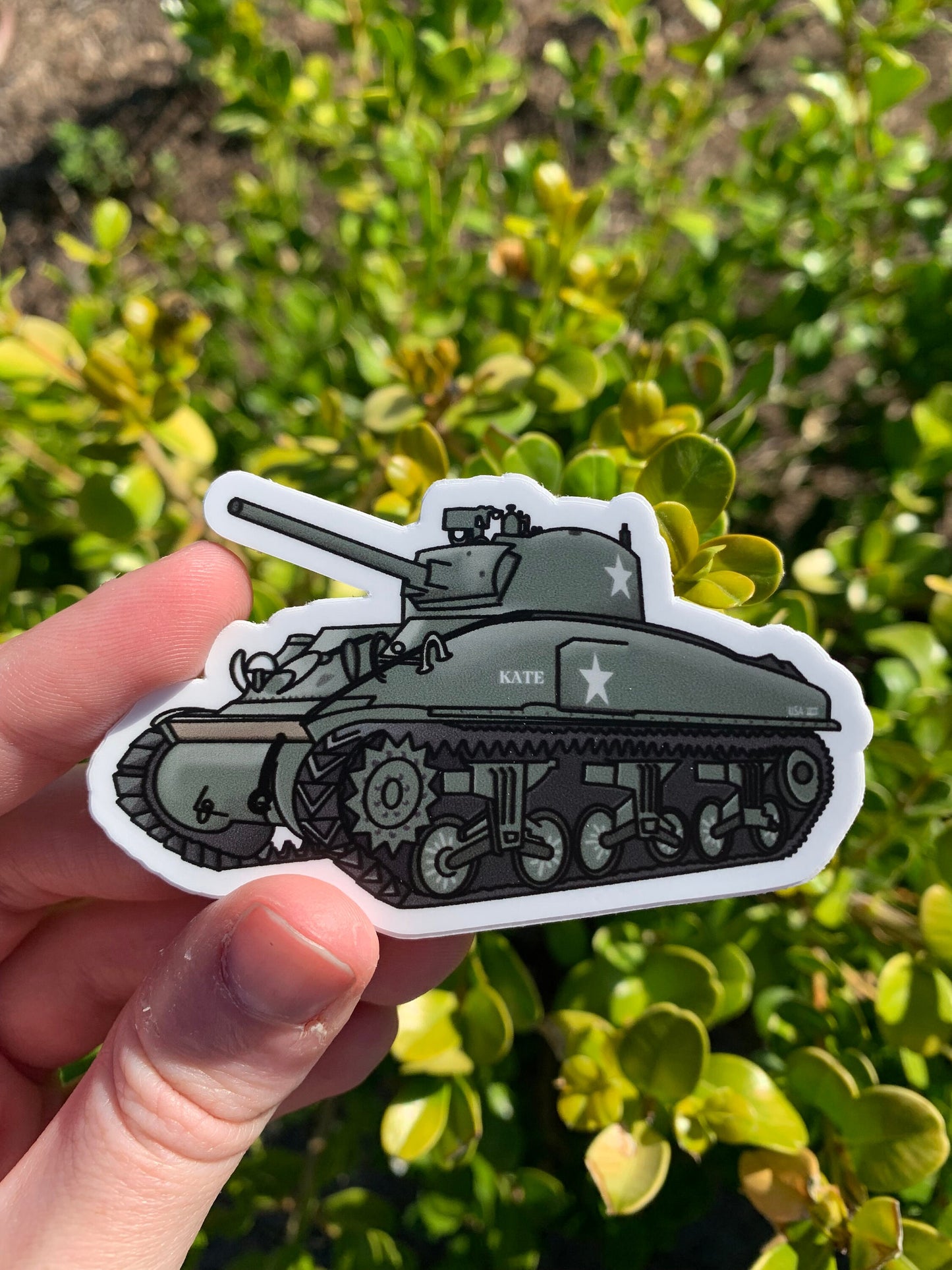 WWII M4A1 Sherman Tank Sticker / Magnet