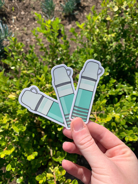 Vintage Thermos Sticker - Light Mint Green