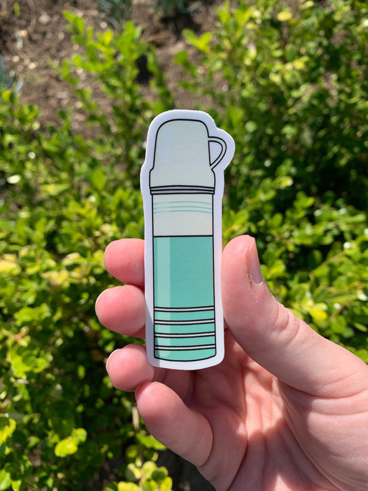 Vintage Thermos Sticker - Light Mint Green