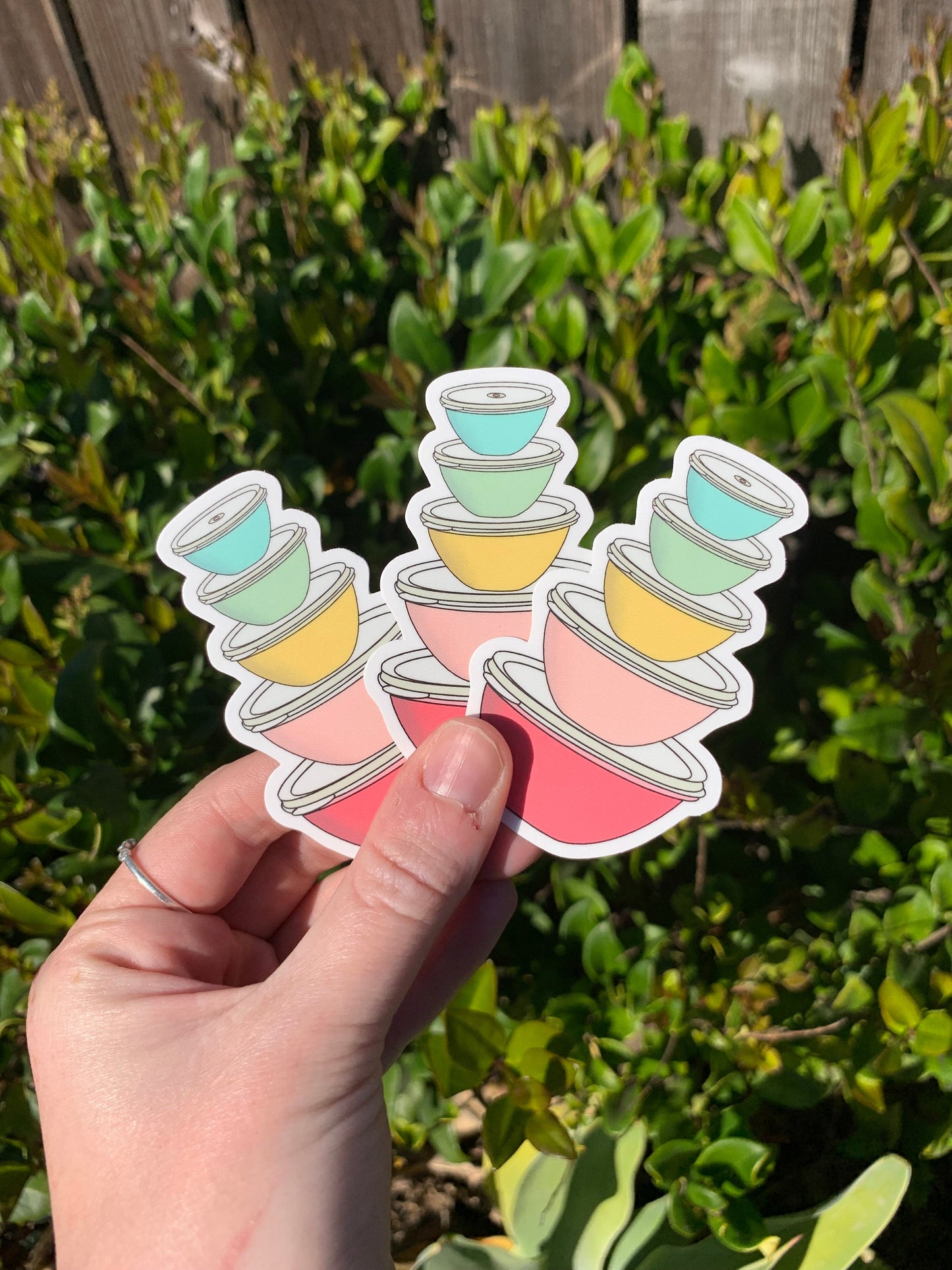 Vintage Pastel Tupperware Wonderlier Bowls Sticker/Magnet