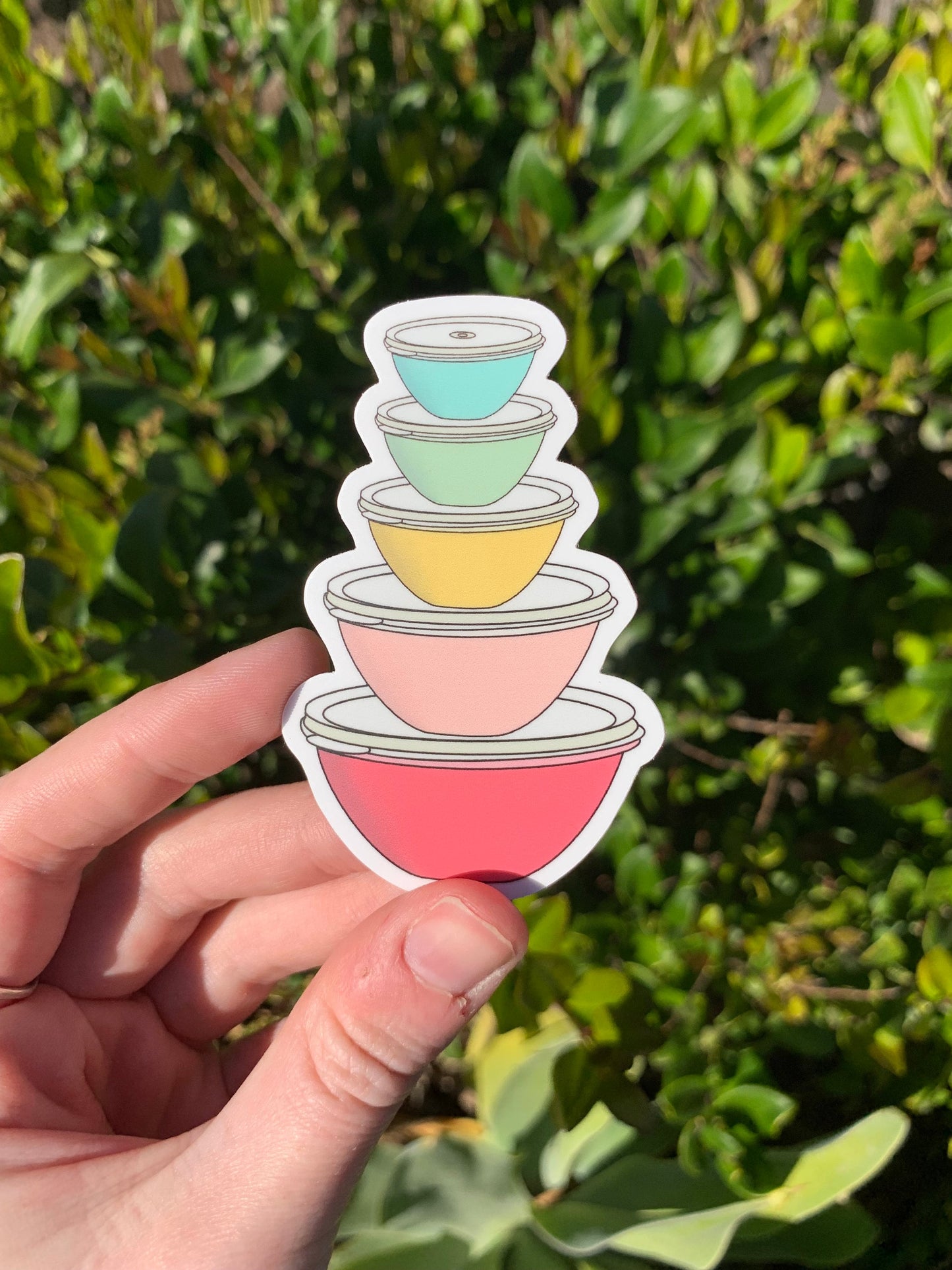 Vintage Pastel Tupperware Wonderlier Bowls Sticker/Magnet