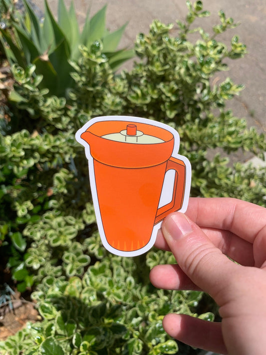 Vintage Orange Tupperware Servalier Pitcher Sticker/Magnet