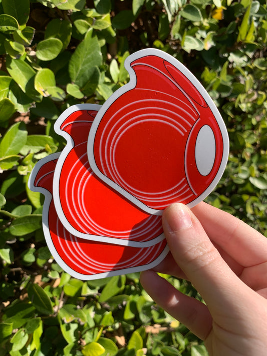 Fiestaware Red Pitcher Sticker and Magnet