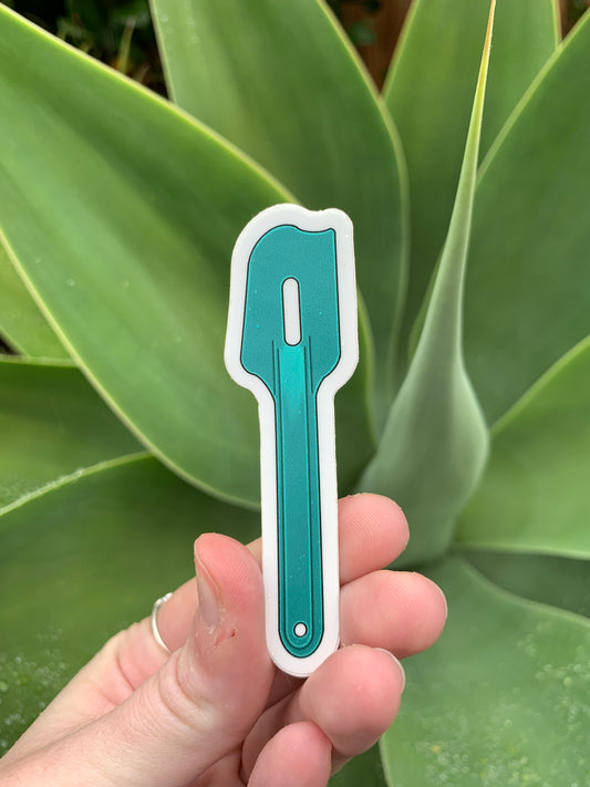 Vintage Green Tupperware Paddle Scraper Spatula Sticker