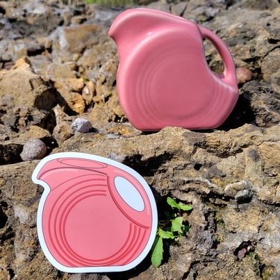 Fiestaware Pink Pitcher Sticker and Magnet