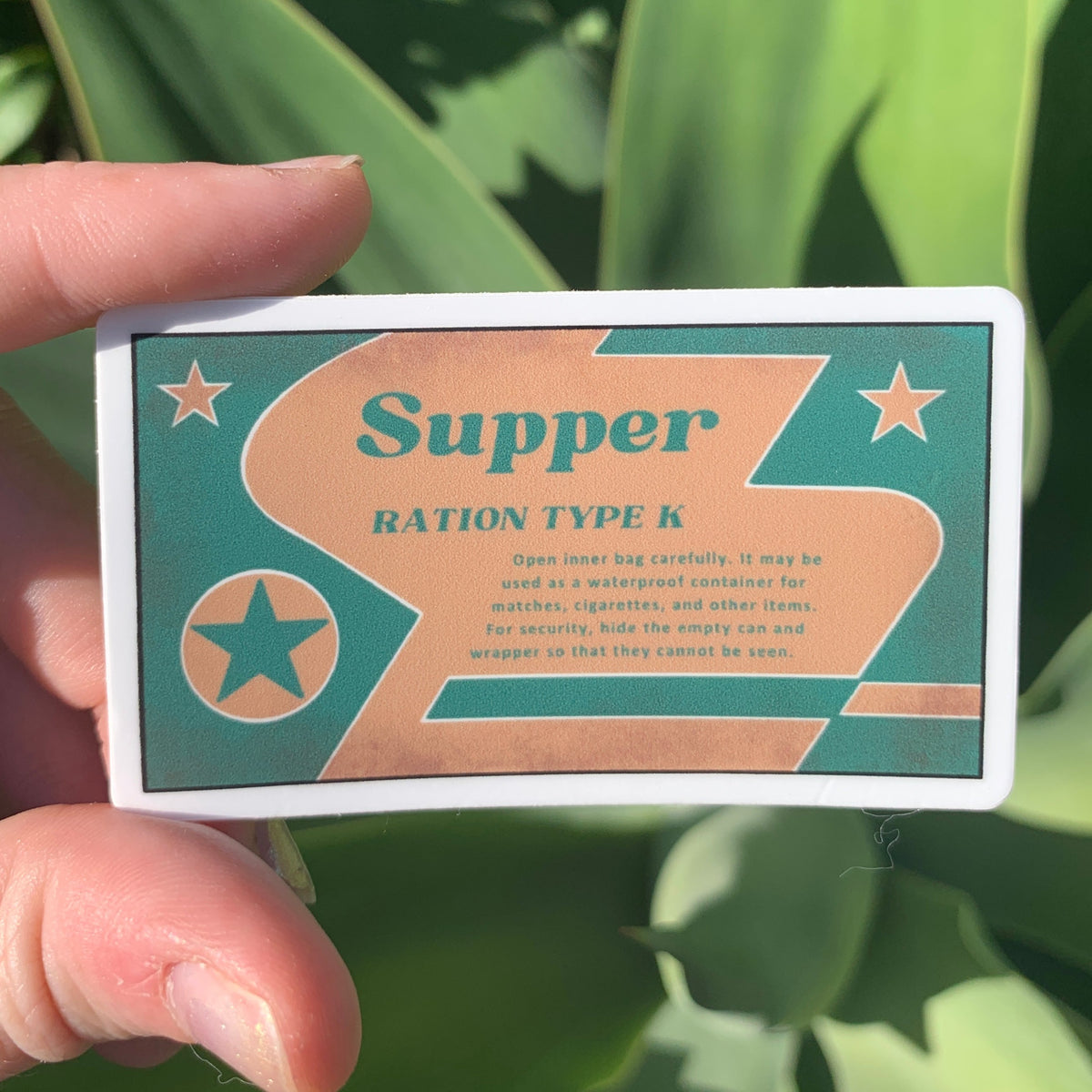 Rations Sticker WWII K-Ration Supper Box Sticker