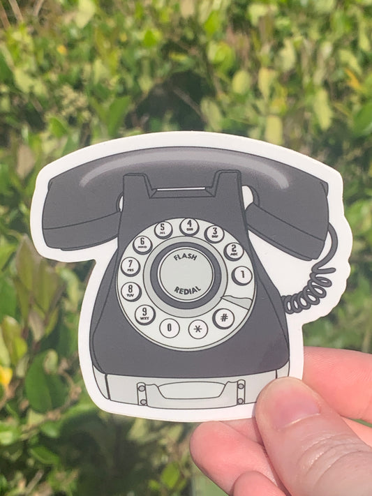 Vintage Black Telephone Sticker