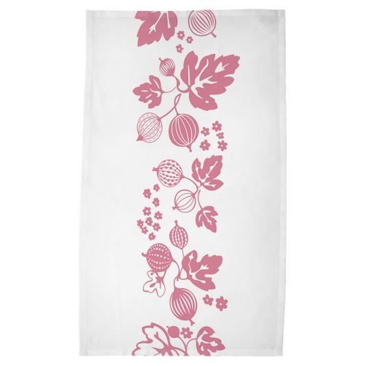 Pink Vintage Pyrex Gooseberry Print Tea Towels