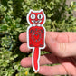 Kit-Cat Klock Sticker/Magnet - Red