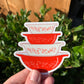 Vintage Pyrex Cinderella Bowls Sticker - Red Gooseberry Pattern