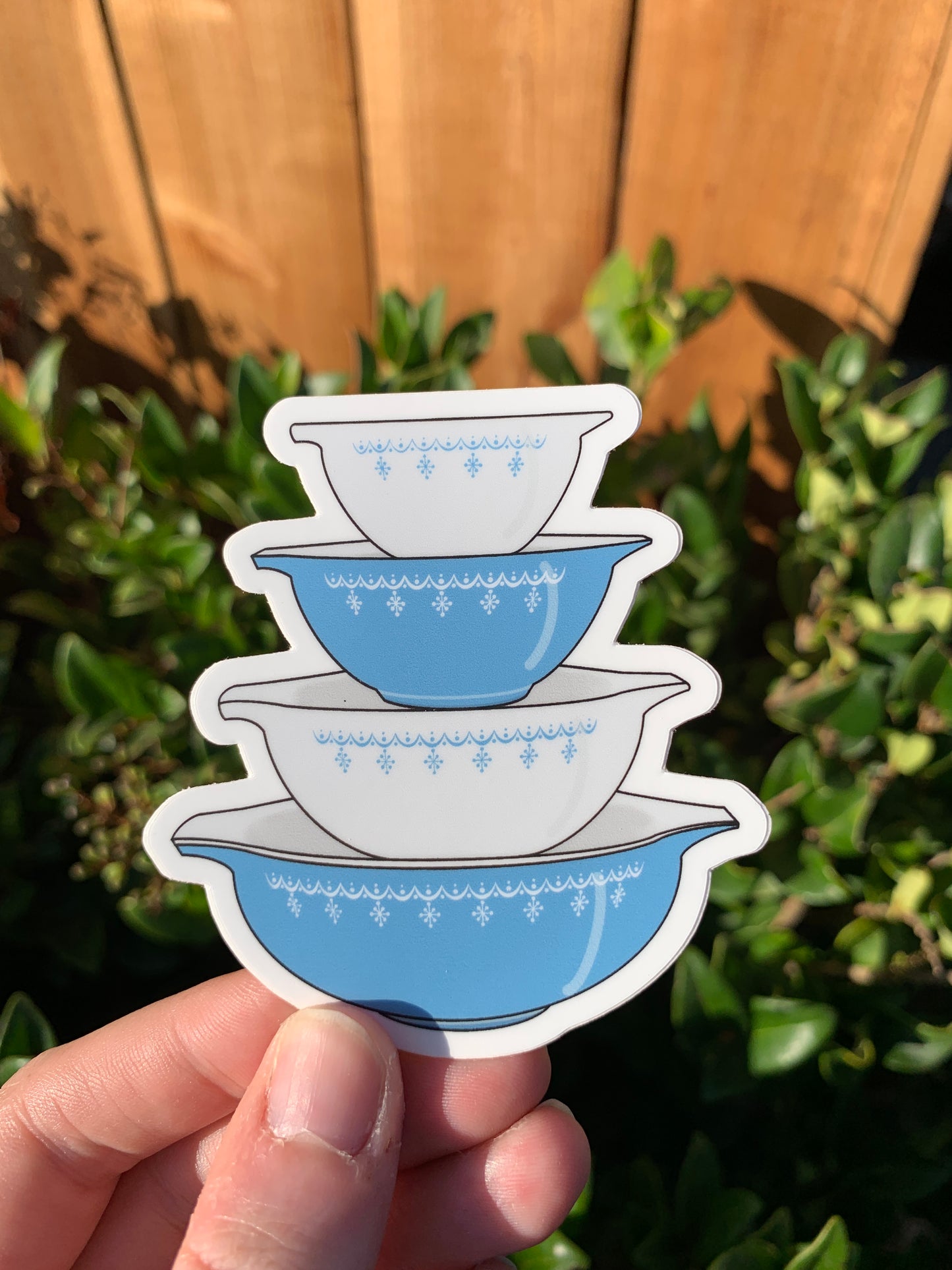 Vintage Pyrex Cinderella Bowls Sticker - Blue Snowflake