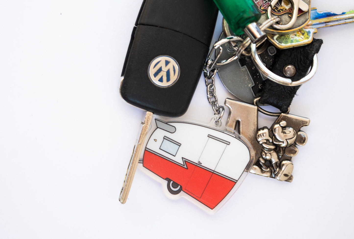 Vintage Trailer Keychain - 1960's Red Shasta Acrylic Charm