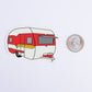 1958 Deville Canned Ham Vintage Trailer Sticker - Red/Yellow