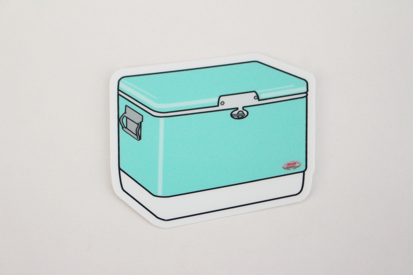 Vintage Coleman Hard Side Ice Chest Sticker / Magnet - Turquoise
