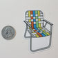 Vintage Aluminum Lawn Chair Sticker - Classic Primary Rainbow Blue