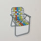 Vintage Aluminum Lawn Chair Sticker - Classic Primary Rainbow Blue