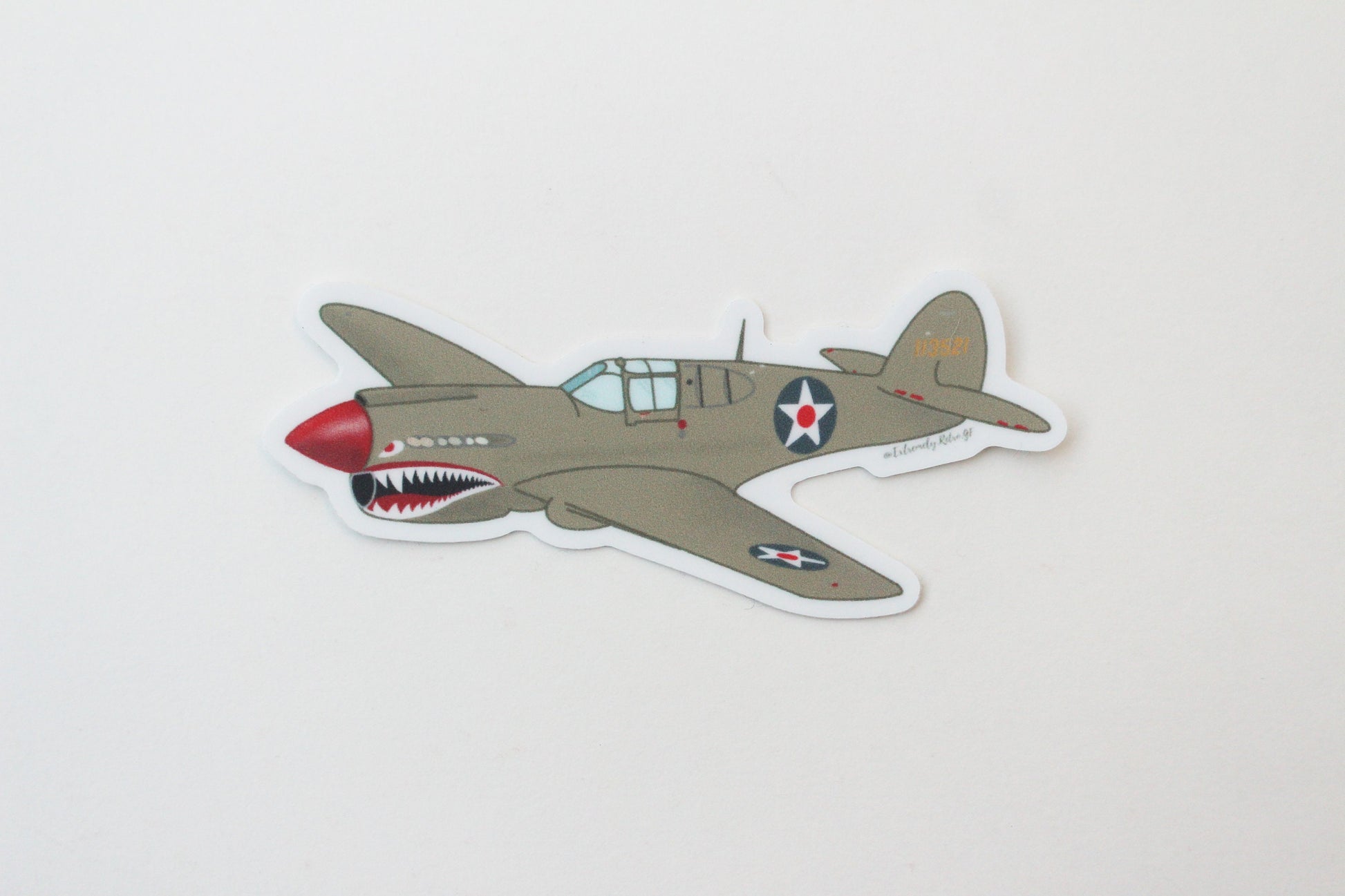 WWII Flying Tiger Shark Fighter Plane Stand Mixer Decals