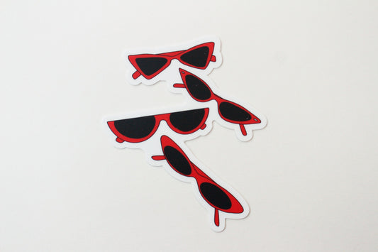 Vintage Sunglasses Stickers - Vinyl Sticker Cat Eye Style