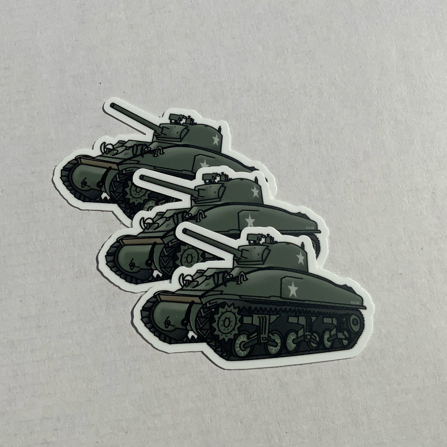 WWII M4A1 Sherman Tank Sticker / Magnet