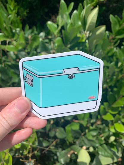 Vintage Coleman Hard Side Ice Chest Sticker / Magnet - Turquoise