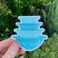 Vintage Pyrex Bowls Sticker - Gooseberry Blue Pattern