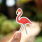 Vintage Camping Gear Sticker/Magnet - Retro Plastic Lawn Flamingo