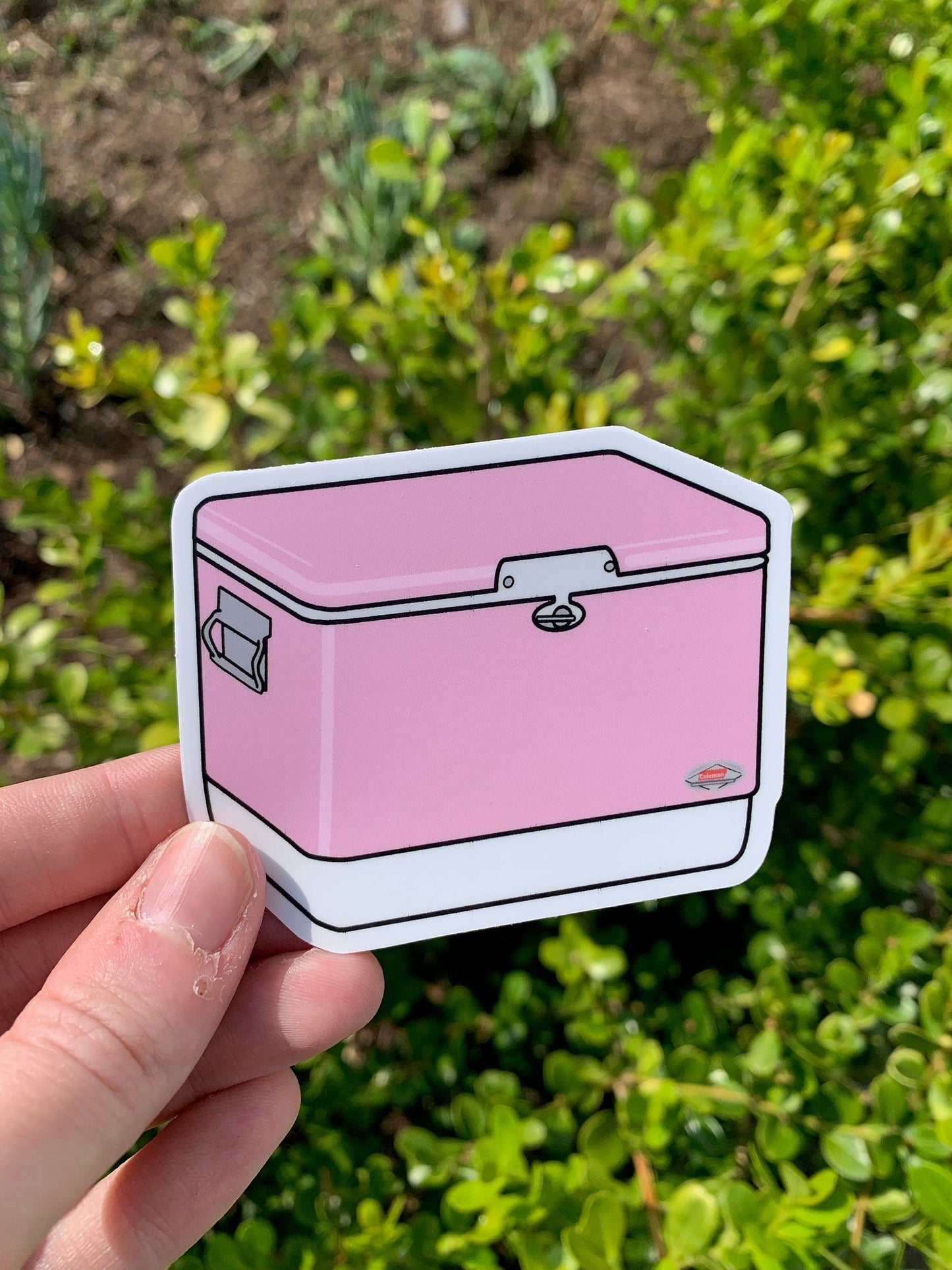 Vintage Hard Side Ice Chest Sticker - Bubble Gum Pink