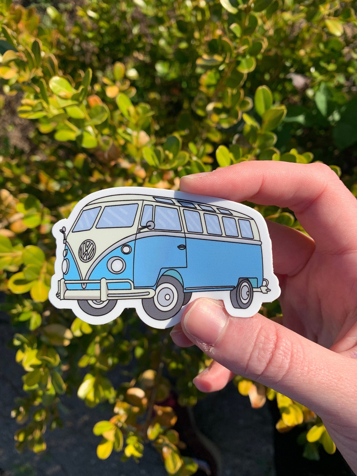Vintage VW Bus Sticker/Magnet - Blue