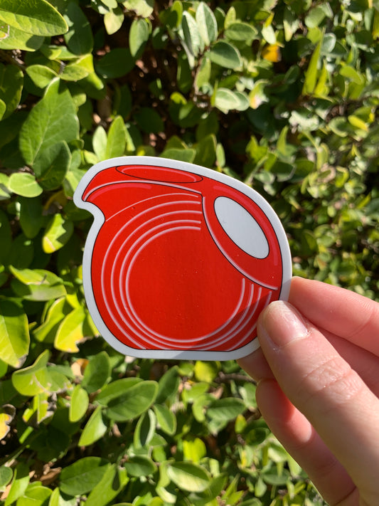 Fiestaware Red Pitcher Sticker and Magnet
